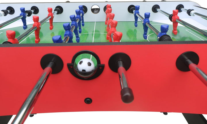 Enhance Family Fun with Indoor Foosball Table, Durable MDF & Steel Construction, for Kids and Adults, White and Red