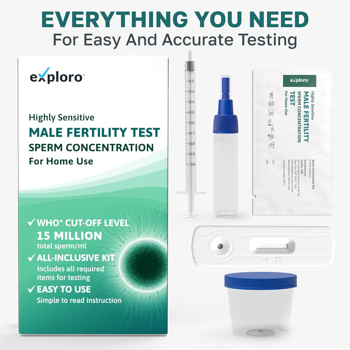 [1-Pack] Male Fertility Test Kit Clear Interpretation, Rapid Result of Sperm Test for Men, Home Test Kit for Sperm Check Fertility Test with Accurate Result in 10 Mins of Sperm Testing at Home