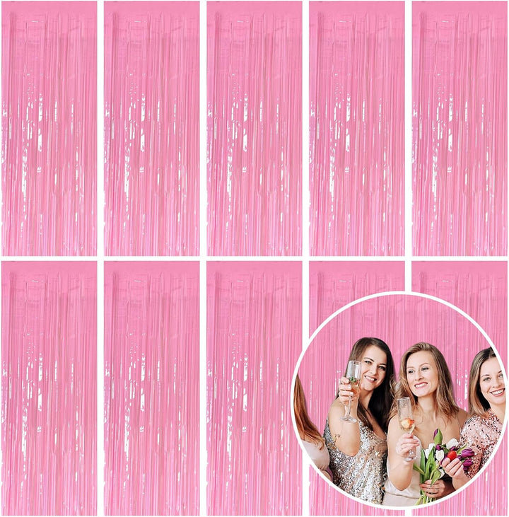 2 Pack Blue Streamers Party Decorations Fringe Backdrop Ocean Themed Decorations Foil Curtain Backdrop Blue Birthday Ocean Party Decor Supplies