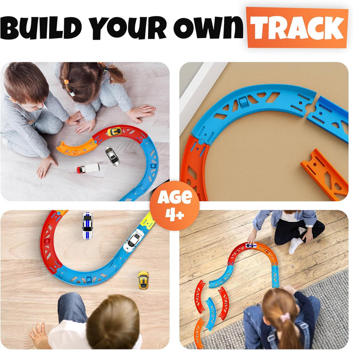 Replacement Curve Track Set Pieces for Hot Wheels 88-Piece Pack Straight & Curve Track Set, Connectors Included, 36-Feet of Track, Bundle