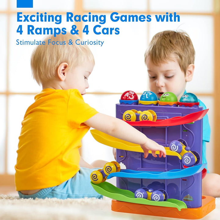 Toddler Toys for 1 Year Old Boy 2 in 1 Pound Ball Toy & Car Ramp Race Track Learning Early Developmental Montessori Toys for 2 Year Old Birthday Gifts