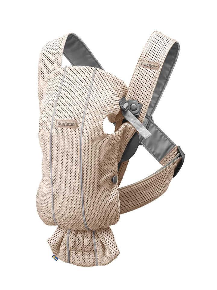 Baby Carrier Mini, 3D Jersey, Light Beige | Newborn Carrier (7-25 Lbs), Ergonomic, Easy-To-Use