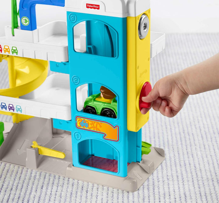 Little People Toddler Toy Helpful Neighbor’S Garage Playset with Spiral Ramp & 2 Cars for Pretend Play Ages 18+ Months​