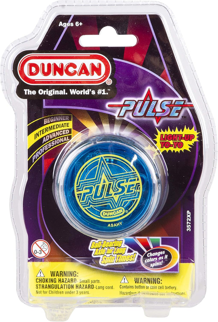 Toys Pulse LED Light-Up Yo-Yo, Intermediate Level Yo-Yo with Ball Bearing Axle and LED Lights, Clear/Blue