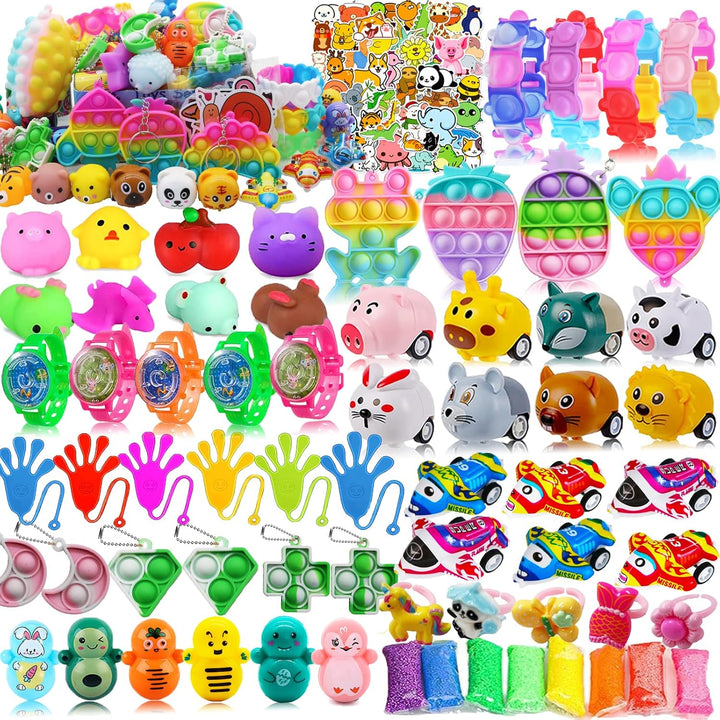 126 Pcs Pop Party Favors for Kids, Treasure Box Toys for Classroom Prizes, Pinata Stuffers, Goodie Bag Filler, Treasure Chest, Carnival Bulk Small Toys, Easter Basket Egg Fillers