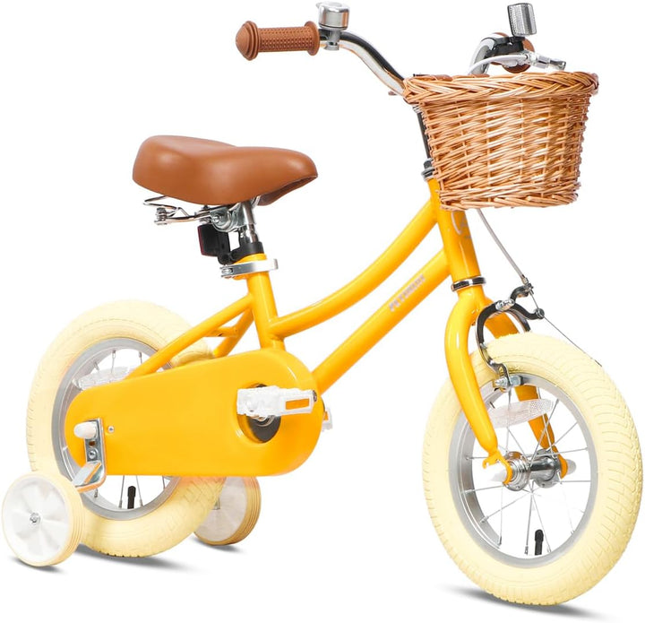 Girls Bike with Basket for 2-12 Years Old Kids, 12 14 16 18 20 Inch Bicycle with Bell Training Wheels, Multiple Colors