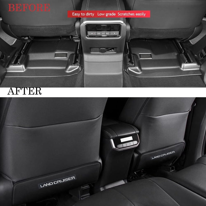 2Pcs Seat Back Kick Protector for Toyot-A 2024 2025 Land Cruiser 1958 250 Prado Lc250 Internal Anti-Kick Decorative Panel Velcro Fixed Accessories (Seat Guard)
