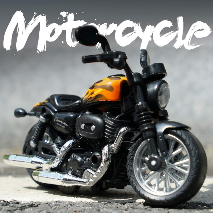 Die Cast Toy Motorcycle,Pull Back Motorcycle with Sounds and Lights 1:14 Friction Powered Kids Toy Cars,Motorcycle Toys Gift for Boys or Girls over 3 Years Old Birthday Christmas (Black)