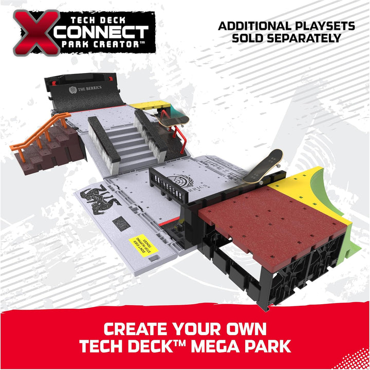 , Quarter Bowl Ruckus X-Connect Park Creator, Customizable and Buildable Ramp Set with Exclusive Fingerboard, Kids Toy for Ages 6 and Up