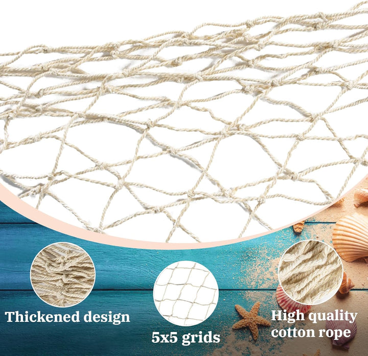 2PCS Fish Net Decorative - Fish Net Decorations Decorative Netting Nautical Fishnet Table Runner Nets Netting Fishnet Ocean Party Rope Decoration