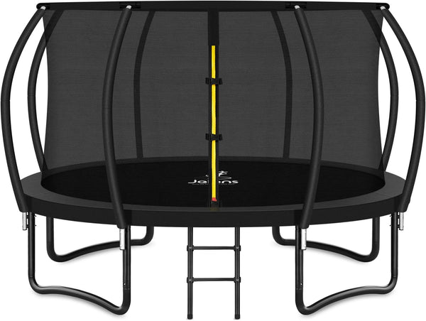 Trampoline 8FT 10FT 12FT 14FT 16FT, Recreational Trampolines with Enclosure Net and Ladder, Outdoor Anti-Rust Trampolines for Kids and Adults, ASTM Approved