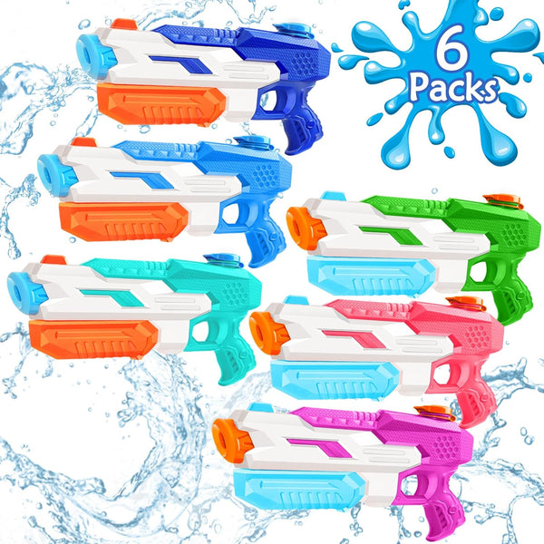 600Cc Water Gun for Kids Adults：6 Pack Squirt Blasters Super Water Gun Soaker with Long Range High Capacity for Boys Girls Summer Swimming Pool Beach Outdoor Water Fighting Play Toys Party Favors