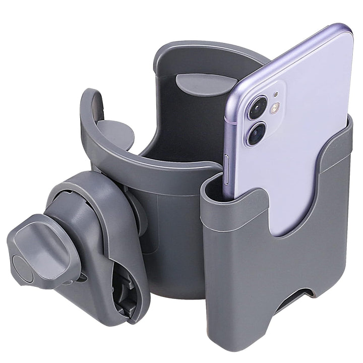 Universal Stroller Cup Holder, Adjustable Drink Holder with Phone Holder for Baby Stroller, Wheelchair, Walker, Bike, Scooter, Gifts for Family Member.