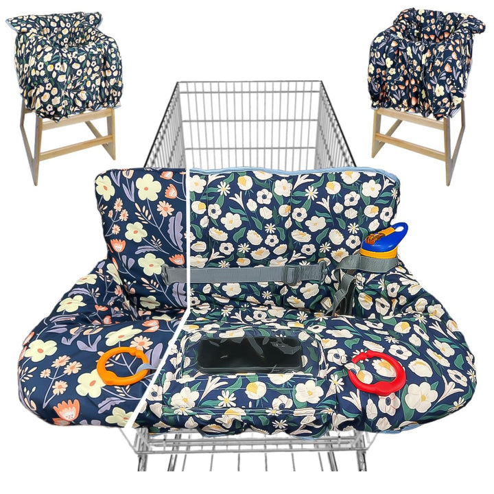 Shopping Cart Cover for Baby Grocery Cart Cover for Baby Boy and Baby Girl, High Chair Cover for Baby and Toddler, Baby Registry Gift - Waterproof - Extra Large - Cotton - Double Sided (Orange)