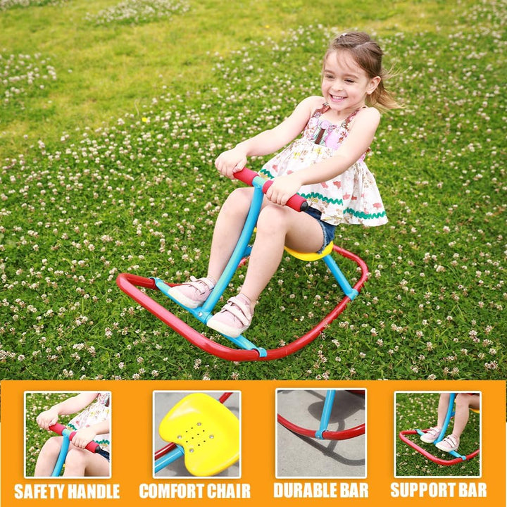 Rocking Horse - Kids Rocking Horse Rocking Chair Seesaw- Safe Home Playground Backyard Equipment - Rocker Single Teeter Totter for Youth Junior Kids