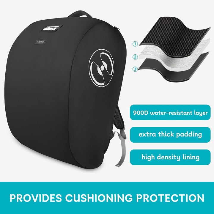 Padded Car Seat Travel Bag for Airplane, Compatible with Doona Car Seat Stroller, Infant Car Seat Bags with Lockable Zipper, Foldable Gate Check Stroller Bag Backpack for Baby Travel