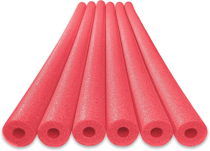 6 Pack Foam Pool Noodles – 48” X 2.5” Hollow Core – Extra Dense, Durable – Made in North America
