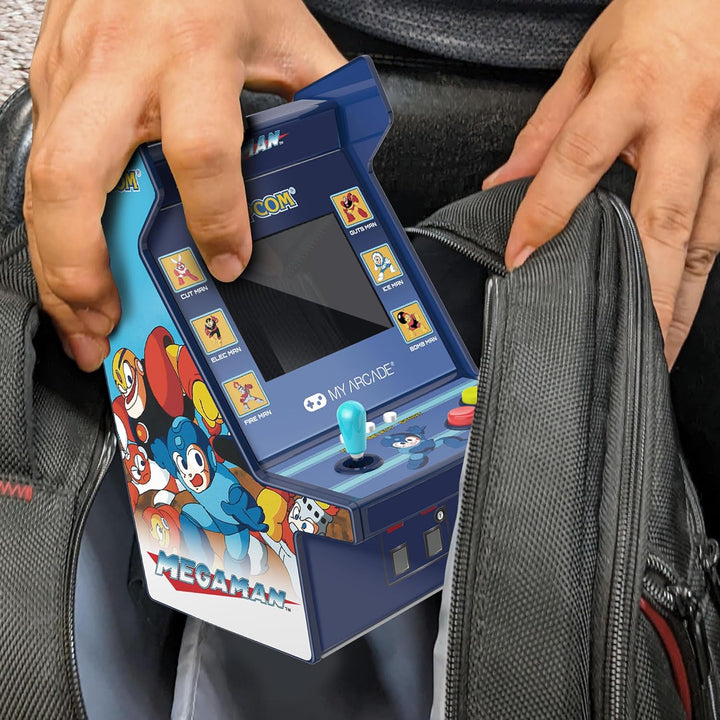 Mega Man Micro Player Pro: Mega Man Retro Gaming Console Titles 1 through 6, Gifts for Kids and Adults, Video Game Collectibles, Full Color Screen