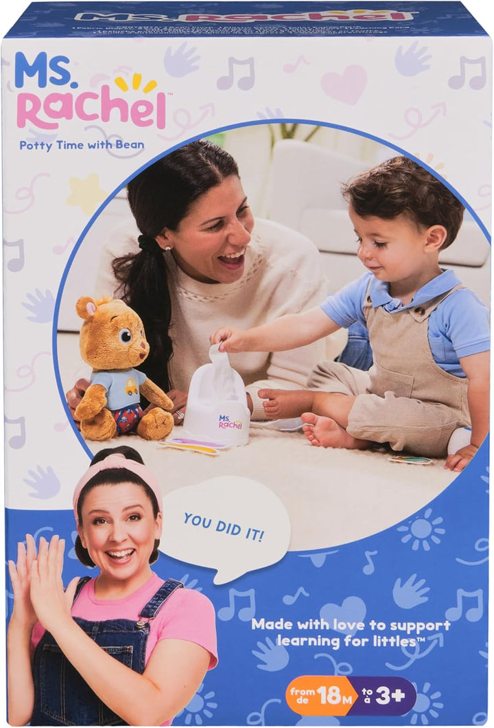 Potty Time with Bean, 11” Plush Teddy Bear with Play Toilet & Accessories, Toddler Toys for Girls & Boys for Ages 18 Months to 3+