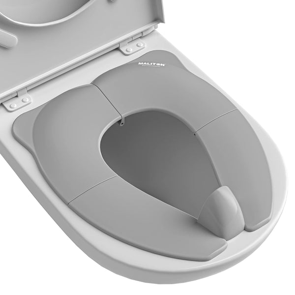 Travel Potty Seat for Toddler & Kid,  Portable Potty Seat with Storage Bag, Foldable Potty for Toddler Travel, Non-Slip Potty Training Toilet Seat Cover with Splash Guard (Grey)