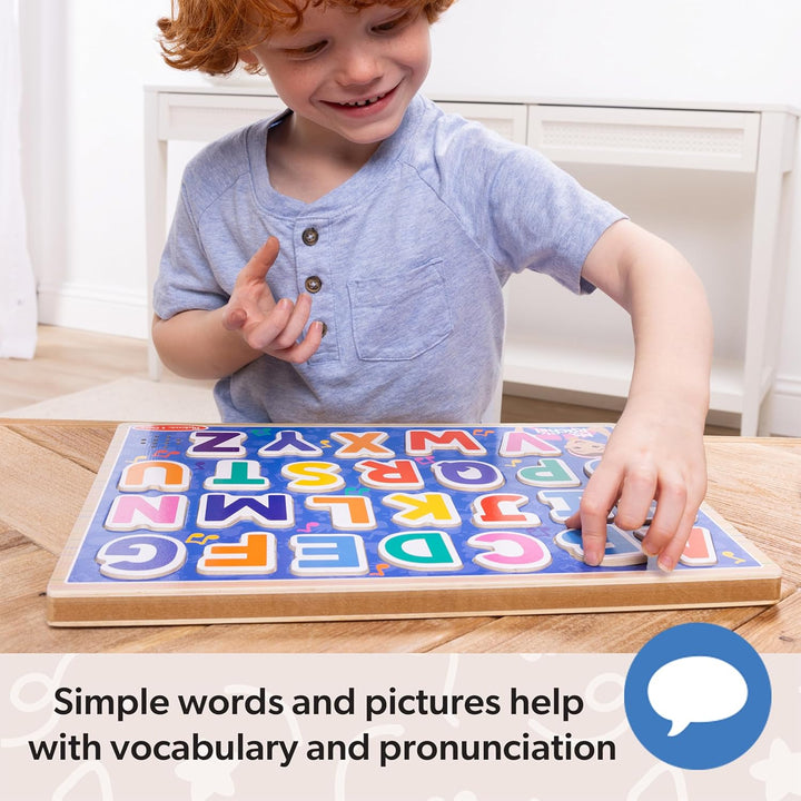 ® Ms. Rachel™ Wooden Phonics Alphabet Sound Puzzle with Light-Activated Sound Effects, 24-Piece Toddler Toys for Boys and Girls Ages 2+ Years - FSC Certified