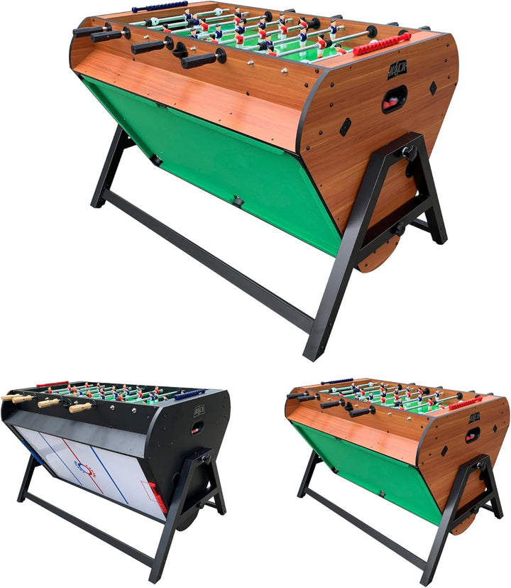 Triplex 55″ Telescopic Rods 3-In-1 Swivel Multi Game Table - Combo Game Table Set - Billiards, Air-Hockey and a Foosball for Home, Game Room, Friends and Family!