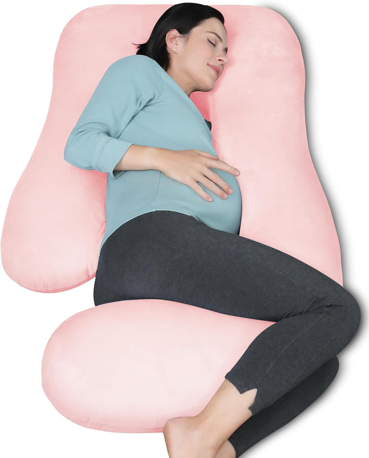 Pregnancy Pillows for Sleeping - U Shaped Full Body Maternity Pillow with Removable Cover - Support for Back, Legs, Belly, HIPS - 57 Inch Pregnancy Pillow for Women - Grey