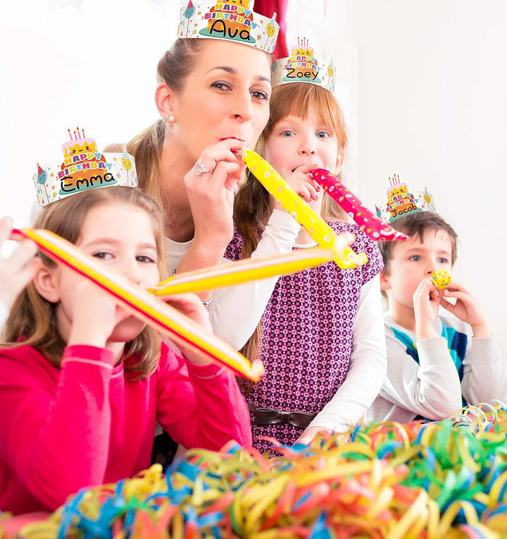 42 Pack Happy Birthday Crowns for Kids Classroom with Elastic Band for Teachers Students Kindergarten Party