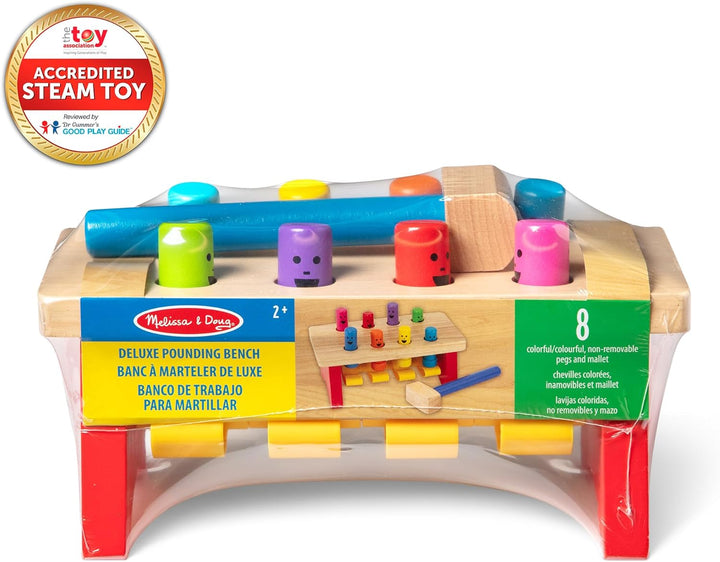 Deluxe Pounding Bench Wooden Preschool Learning Toy with Mallet