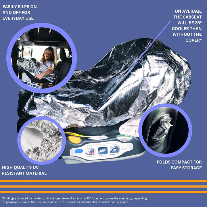 Car Seat Sun Shade Cover - Keep Your Baby'S Carseat at a Cooler Temperature - Covers and Blocks Out Heat & Sun - Protection from UV Sunlight -