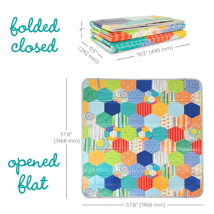 Foldable Soft Foam Play Mat, Baby Play Mat for Tummy Time & Floor Play, Lightweight, Easy to Store, Wipeable, Multicolor