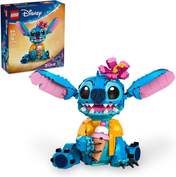 Disney Stitch Toy Building Kit, Disney Toy for 9 Year Old Kids, Buildable Figure with Ice Cream Cone, Fun Disney Gift for Girls, Boys and Lovers of the Hit Movie Lilo and Stitch, 43249