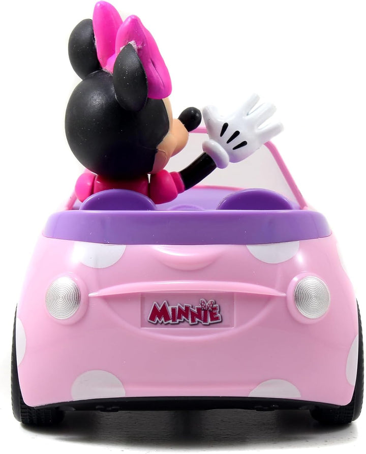 Disney Junior Minnie Mouse Roadster RC Car with Polka Dots, 27 Mhz, Pink with White Polka Dots, Standard (97161)