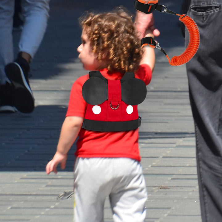 Toddler Leash Harness, Child Harness Baby Leash + Anti-Lost Wrist Link, Cute Kids Harness with Walking Assistant Strap Belt Tether for 1-5 Years Boys and Girls to Zoo or Mall