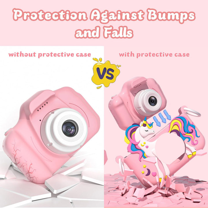 Kids Camera Toys for 3-12 Year Old Girls Boys,Children Digital Video Camcorder Camera, Upgrade Kids Selfie Camera, HD Kids Digital Video Cameras for Toddler with Cartoon Soft Silicone Cover