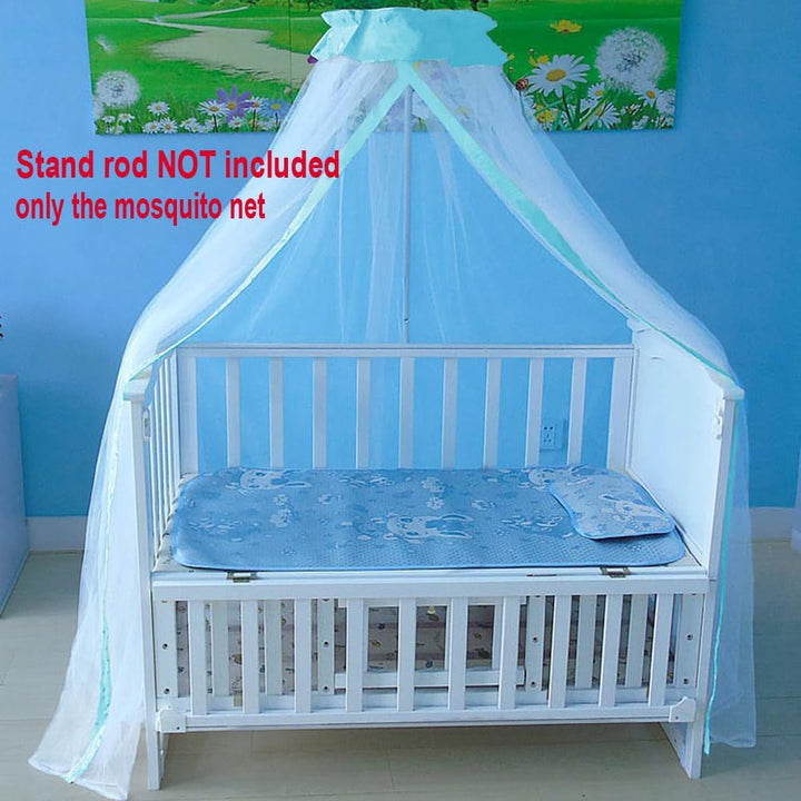 Crib Mosquito Net Crib Dome Bed Canopy Foldable Cot Net Tent Universal Palace Style Dome Bed Curtain (Stand Rod NOT Included)