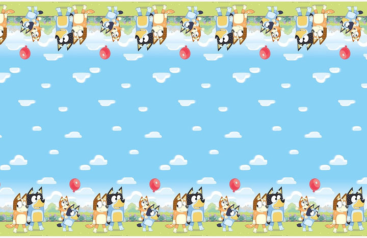 Bluey Birthday Party Supplies - Rectangular Plastic Table Covers (Pack of 2) and Sticker