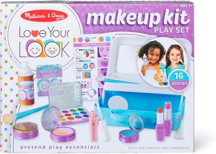 Love Your Look Pretend Makeup Kit Play Set – 16 Pieces for Mess-Free Pretend Makeup Play (Does NOT Contain Real Cosmetics)
