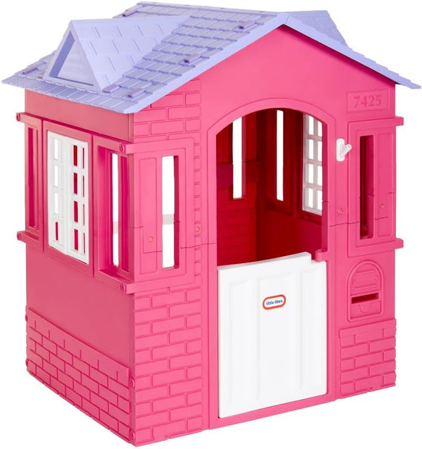 Cape Cottage Pretend Princess Playhousefor Kids, Indoor Outdoor, with Working Doors and Windows, for Toddlers Ages 2+ Years,Pink,Large