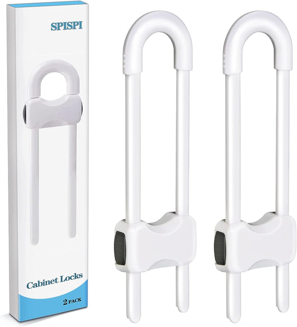 Baby Proofing Cabinets,Cabinet Locks for Babies,U-Shaped Child Locks for Cabinets, Child Proof Cabinet Latches,Child Safety Cabinet Locks with Adjustable by  (Pack of 2)