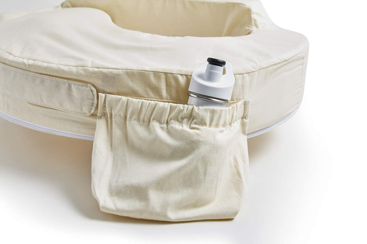 Organic Cotton Deluxe Nursing Pillow Cover - Slipcovers for Baby - Adjustable Fit, Easy Care, Durable - Original Nursing Pillow Not Included, Organic Cream