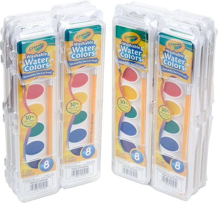 Washable Watercolor Paint Sets for Kids (12Ct), Bulk Classroom Art Supplies for Preschool & Kindergarten, Classroom Learning Activities for Toddlers