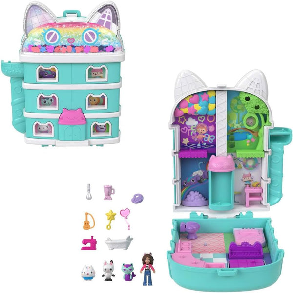 X Gabby’S Dollhouse Compact, Micro Dolls and Playset, 9 Themed Accessories, Pandy Paws, Cakey, & Mercat Pet Friends