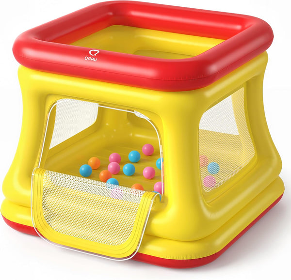 3-In-1 Inflatable Bounce House for Toddlers 1-3, Ball Pit & Trampoline, Inflatable Bouncy House with Safety Net, Indoor & Outdoor Bubble Bouncer Baby Play Yard