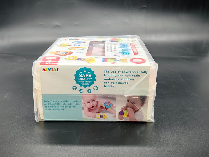 Baby Toys 0-6 Months Infant Toys 0-3 Months Infant Rattles Baby Rattle Teether Toy Set with Storage Box Musical Rattles for Newborn Boy Girl Gifts Set with Baby'S First Rattle Teether (11Pcs)