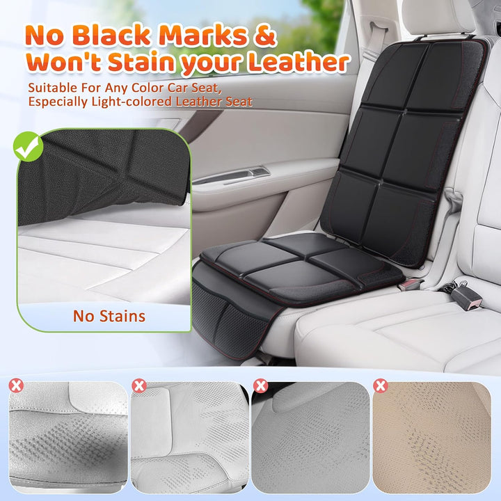 Car Seat Protector, 2 Pack, Waterproof 600D Fabric Carseat Protector Car Seat Cover for Child Car Seat with Nonslip Backing Mesh Pockets for Baby and Pet SUV Sedan Truck Leather Seats