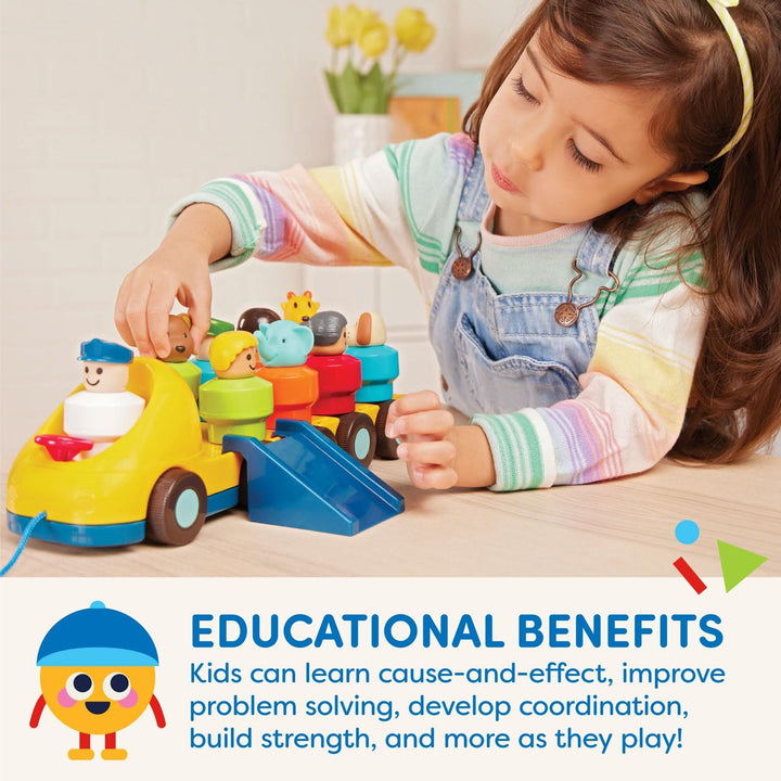 – Toy Bus for Toddlers with Moving Parts & 9 Figures – Developmental Toy for Babies – Spinning Bus – 18+ Months
