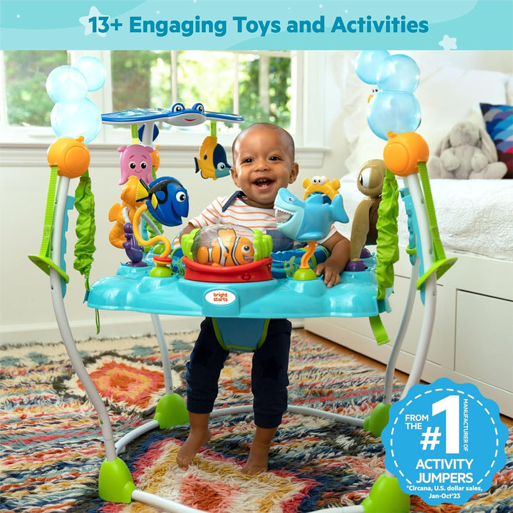 Disney Baby Finding Nemo Sea of Activities Baby Activity Center Jumper with Interactive Toys, Lights, Songs & Sounds, 6-12 Months (Blue)