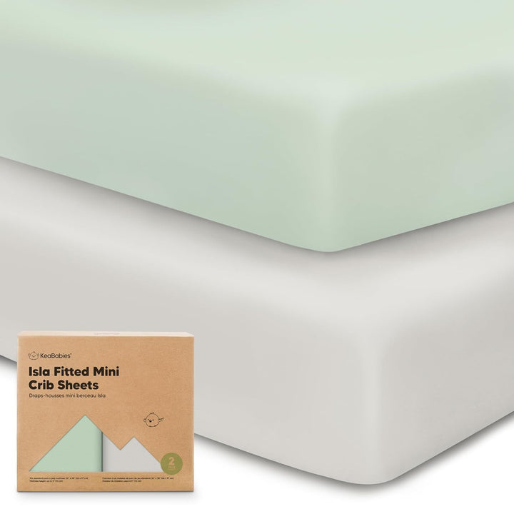 Pack and Play Sheets Fitted - 2-Pack Mini Crib Sheets for Pack N Play Mattress 38X26, Soft & Cozy, Neutral Toddler Playard Bedding, Snug Fitted Mini Baby Crib Mattress Cover Boy, Girl (Butterflies)