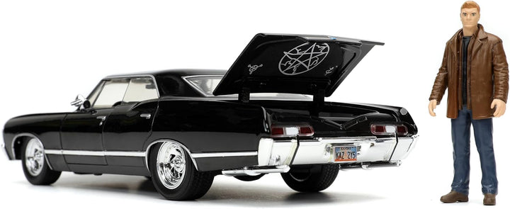 Supernatural 1:24 1967 Chevy Impala Die-Cast Car W/Dean Winchester Die-Cast Figure, Toys for Kids and Adults